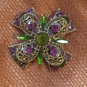 Amethyst and Citrine Brooch